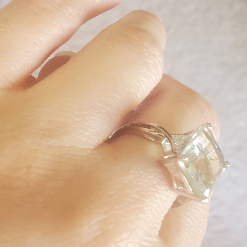 Sterling Silver pasiolite & White Topaz Ring - Picture 4 of 7
